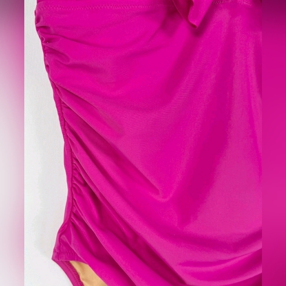 NEW J. Crew Fuchsia Ruffle Slimming Swimsuit One Piece - Picture 8 of 10